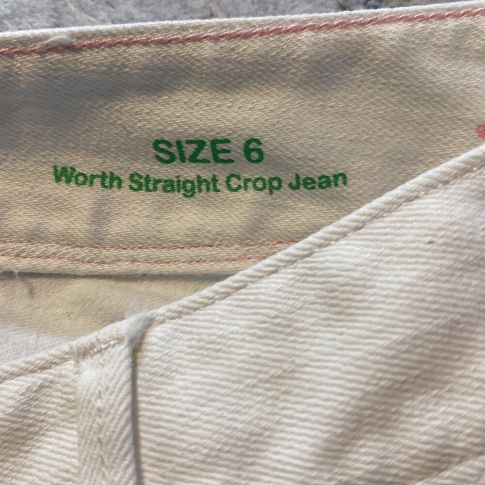 Sz 6 Lilly Pulitzer white straight crop jeans - Picture 5 of 12